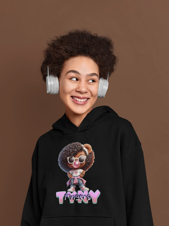 adult-woman-wearing-a-black-tyny-fingers-new-gb-logo-pullover-hoodie