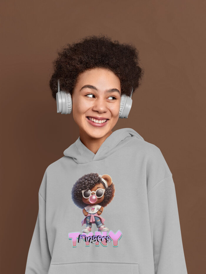 adult-woman-wearing-a-grey-tyny-fingers-new-gb-logo-pullover-hoodie